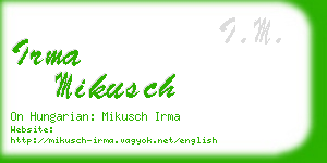 irma mikusch business card